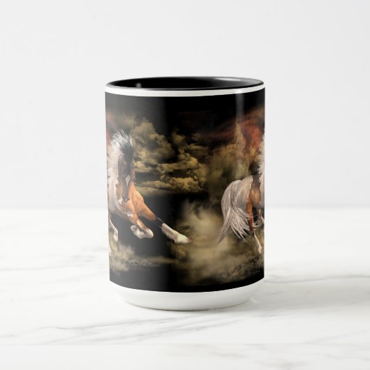 Gemaltes Wüsten-Schwarzes 15 Unze-Tasse, Tasse (Zentrum)