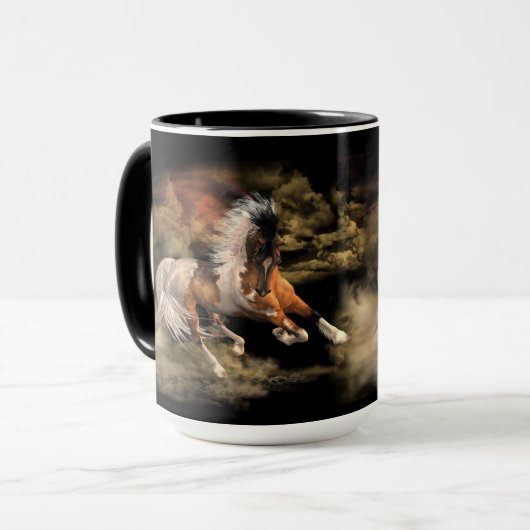 Gemaltes Wüsten-Schwarzes 15 Unze-Tasse, Tasse (Vorderseite Links)