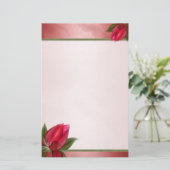 Gemarmorte rosarote Blüte Briefpapier (Stehend Vorderseite)