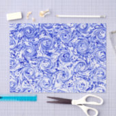 Gemarmorter abstrakter blauer weißer Wirbel des Seidenpapier (Handwerk)