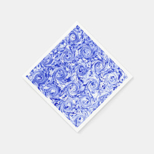 Gemarmorter abstrakter blauer weißer Wirbel des Serviette