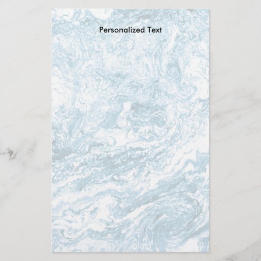 Gemarmorter abstrakter Entwurf | blau und weiß Briefpapier (Vorderseite)