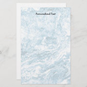 Gemarmorter abstrakter Entwurf | blau und weiß Briefpapier (Vorne/Hinten)