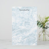 Gemarmorter abstrakter Entwurf | blau und weiß Briefpapier (Stehend Vorderseite)