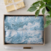 Gemarmorter abstrakter Entwurf | blau und weiß Seidenpapier (Geschenk)