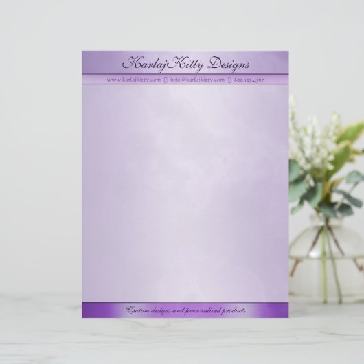 Gemarmorter lila personalisierter Briefkopf (Stehend Vorderseite)