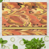 Gemarmorter Regenbogen wirbelte Rost u. Gold Handtuch (Gefaltet)