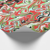 Gemarmorter roter grüner weißer Wirbel der Geschenkpapier (Ecke)