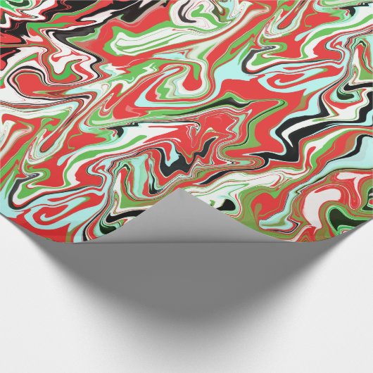 Gemarmorter roter grüner weißer Wirbel der Geschenkpapier (Ecke)