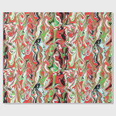 Gemarmorter roter grüner weißer Wirbel der Geschenkpapier (Flach)