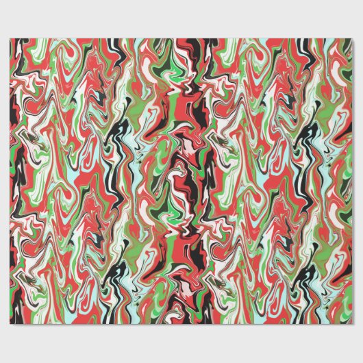 Gemarmorter roter grüner weißer Wirbel der Geschenkpapier (Flach)