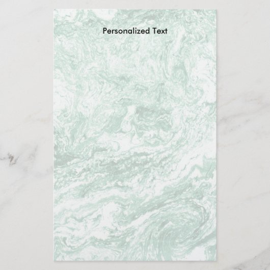 Gemarmortes abstraktes grünes Weiß des Entwurfs-| Briefpapier (Vorderseite)