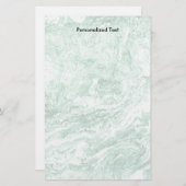 Gemarmortes abstraktes grünes Weiß des Entwurfs-| Briefpapier (Vorne/Hinten)