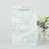 Gemarmortes abstraktes grünes Weiß des Entwurfs-| Briefpapier (Stehend Vorderseite)