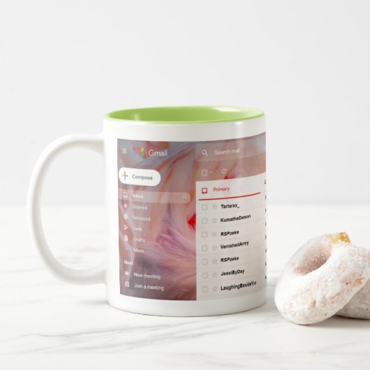 Gemäß Senozzie-Tasse Zweifarbige Tasse (Mit Donut)
