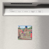 Gemauerter Garten mit Frauengärtnern Magnet (In Situ (Geschirrspüler))