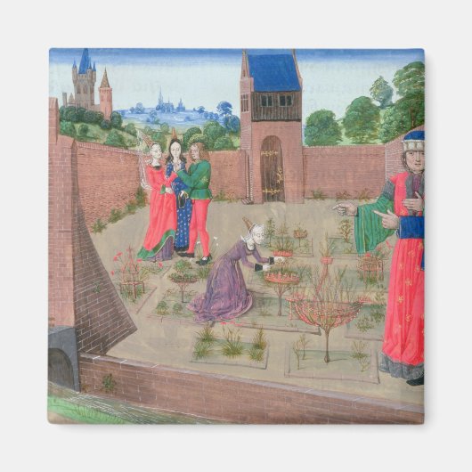 Gemauerter Garten mit Frauengärtnern Magnet (Vorne)