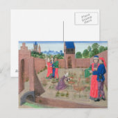 Gemauerter Garten mit Frauengärtnern Postkarte (Vorne/Hinten)