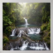 Gembleng Waterfall Bali Jungle Wall Art Poster (Vorne)