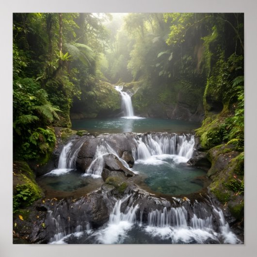 Gembleng Waterfall Bali Jungle Wall Art Poster (Vorne)