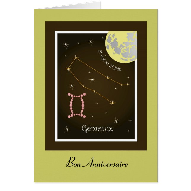 Gémeaux 21 mai au 21 juin Karte (Vorne)