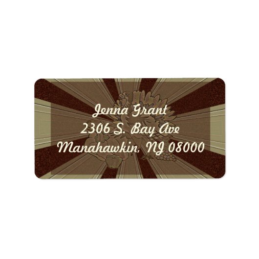 Gemeichter Erntedank Türkei - Adressaufkleber (Vorne)