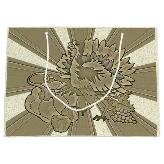 Gemeichter Erntedank Türkei - Große Geschenktüte (Vorderseite)