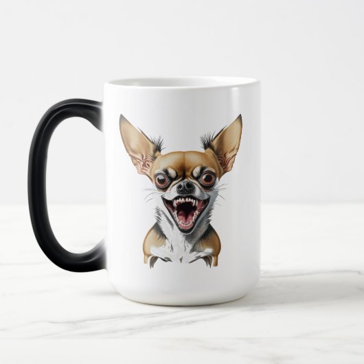 Gemein Chihuahua | Funny Dogs Verwandlungstasse (Links)