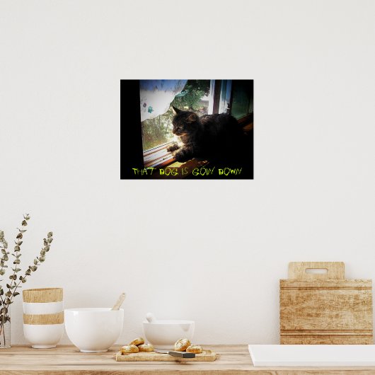 Gemein Kitty sagt, dass der Hund runter geht Poster (Küche)