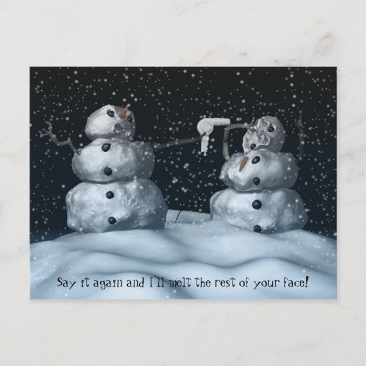 Gemein Snowman Postcard Postkarte (Vorderseite)