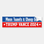 Gemein Tweete billiges Gas Donald Trump Vance 2024 Autoaufkleber (Vorne)