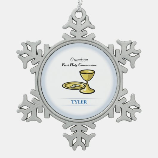 Gemeindegremium und Blut-Enkel Schneeflocken Zinn-Ornament (Vorderseite)