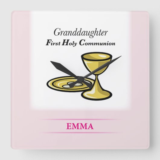 Gemeindegremium und Blutfantochter Quadratische Wanduhr (Vorderseite)