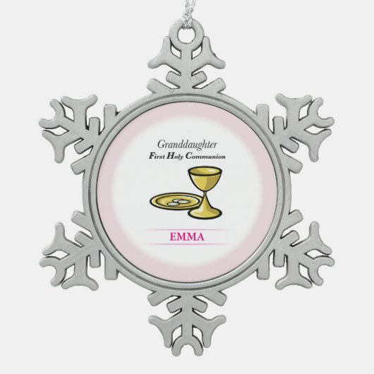 Gemeindegremium und Blutfantochter Schneeflocken Zinn-Ornament (Vorderseite)