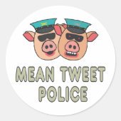 Gemeine Getweetet Polizei Runder Aufkleber (Vorderseite)