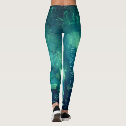 Gemeine grüne Multiprint-Leggings Leggings (Rückseite)