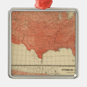 Gemeine jährliche Temperatur, Hypsometric Skizze Silbernes Ornament