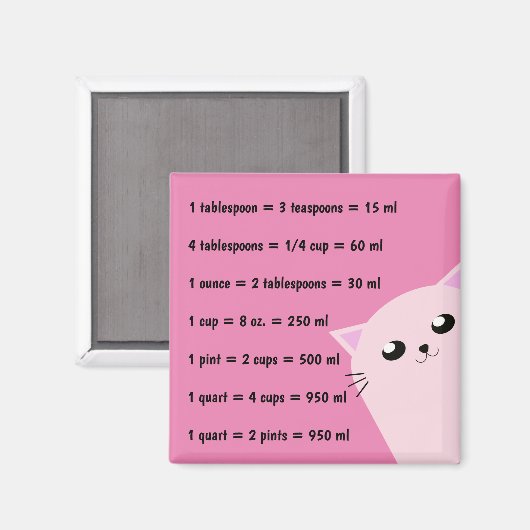 Gemeine Küchenmessungen Magnet (Vorderseite/Rückseite)