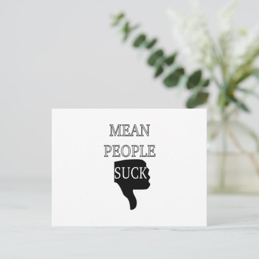 Gemeine Menschen Sind zum Kotzen Postkarte (Stehend Vorderseite)