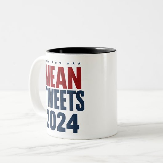 Gemeine Tweete 2024 Funny Election Trump Zweifarbige Tasse (Vorderseite Links)