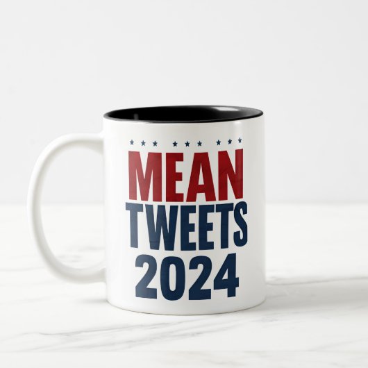 Gemeine Tweete 2024 Funny Election Trump Zweifarbige Tasse (Links)