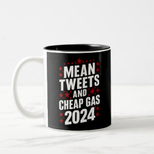 Gemeine Tweetenden und billiges Gas Donald Trump 2 Zweifarbige Tasse