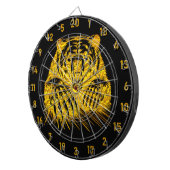 Gemeine, wütende goldgrizzly Zähne Dartscheibe (Vorderseite rechts)