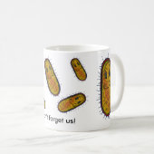 Gemeiner Bakterien-Cartoon-Charakter Kaffeetasse (VorderseiteRechts)