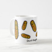 Gemeiner Bakterien-Cartoon-Charakter Kaffeetasse (Vorderseite Links)