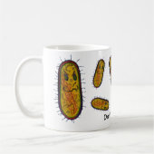 Gemeiner Bakterien-Cartoon-Charakter Kaffeetasse (Links)