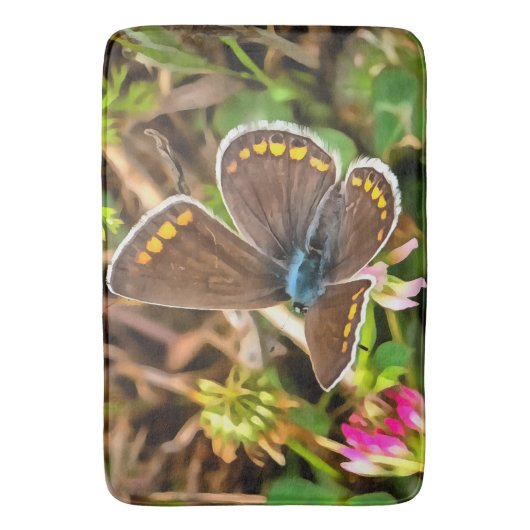 Gemeiner Blauer Schmetterling Polyommatus Icarus M Badematte (Vorderseite Vertikal)