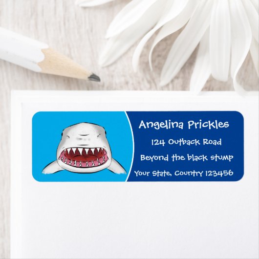 Gemeiner Cartoon-Etikett für Großhaien (Insitu)