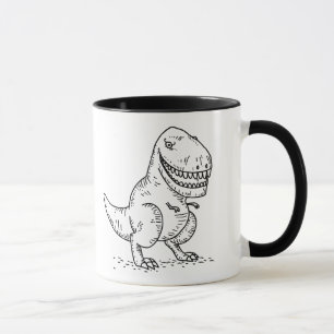 Gemeiner cooler Cartoon des Dinosaurier-T Rex Tasse