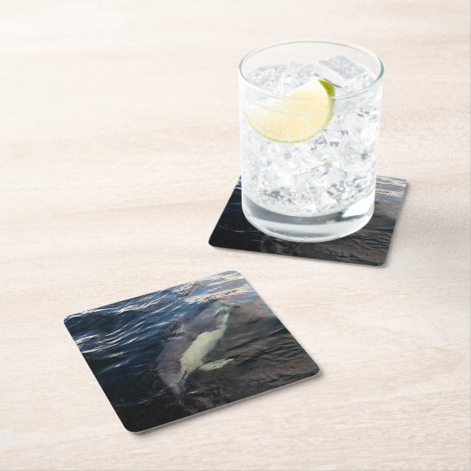 Gemeiner Dolphin-Untersetzer Rechteckiger Pappuntersetzer (Vor Ort)